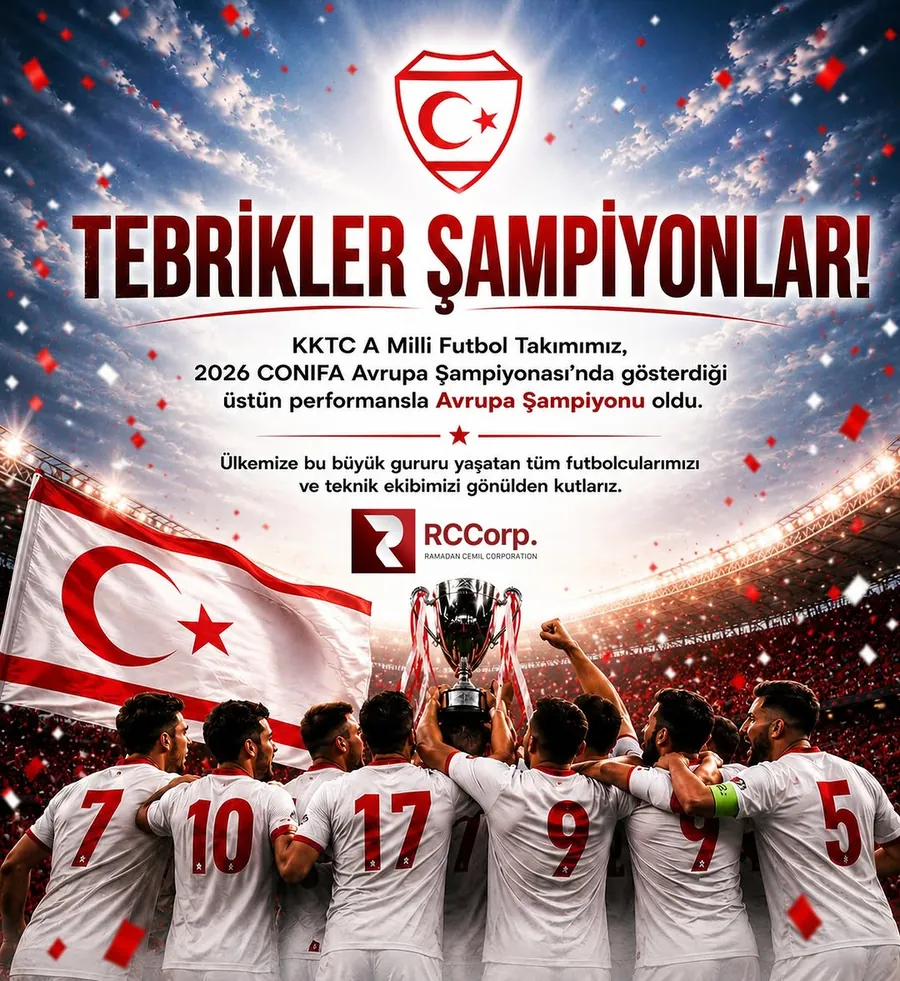 KKTC A Milli Futbol Takımı şampiyonluk kutlaması